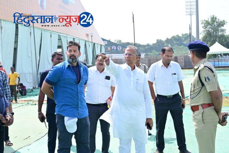 गृह, लोक निर्माण एवं पर्यटन मंत्री ताम्रध्वज साहू ने राज्योत्सव स्थल का दौरा कर तैयारियों का लिया जायजा