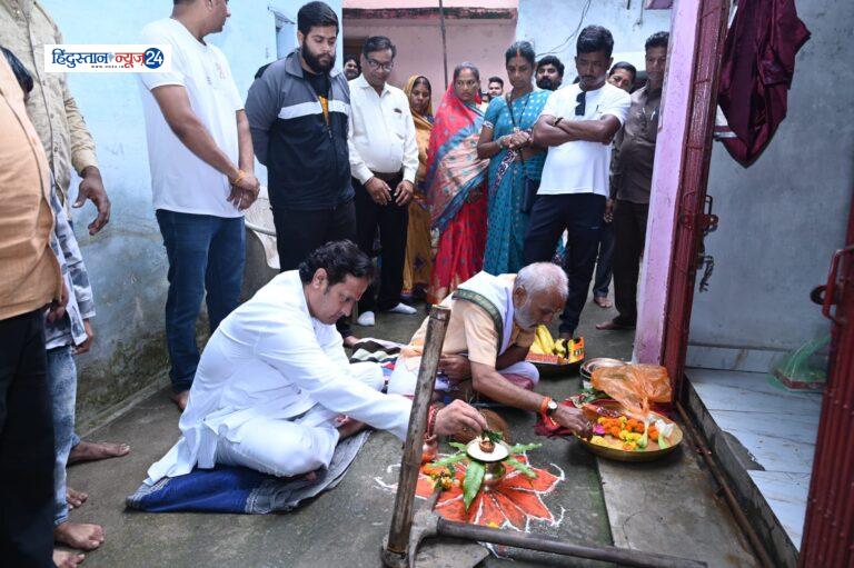 बाल गंगाधर तिलक वार्ड क्र.18 अंतर्गत जय माँ हिंग्लाज मंदिर पहाड़ी पारा के जीर्णोद्धार कार्य का हुआ भूमि पूजन