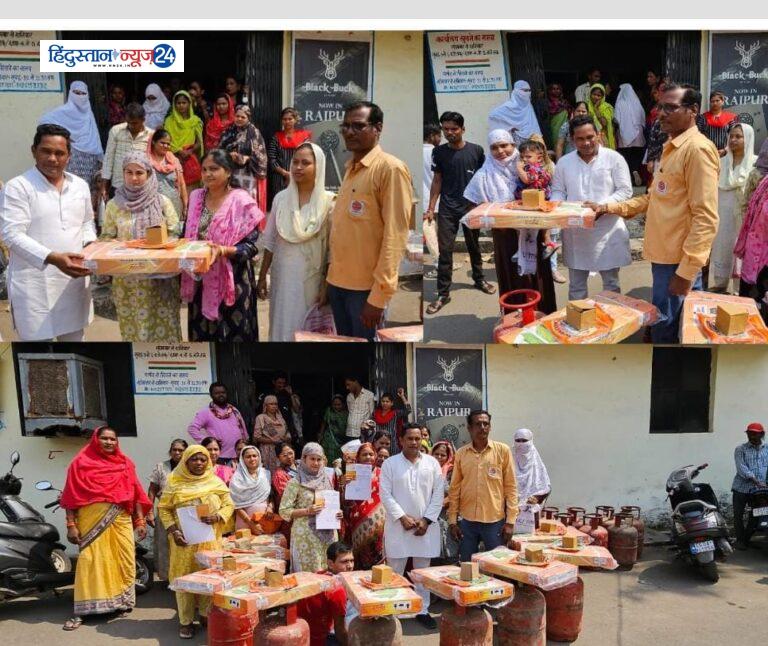 पार्षद कामरान अंसारी के द्वारा लालबहादुर शास्त्री वार्ड क्रमांक 34 में रसोई का गैस वितरण