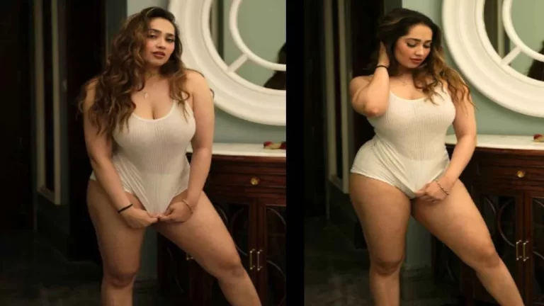 model aditi mistry , सोशल मीडिया पर छाई फिटनेस मॉडल अदिति मिस्त्री वायरल हुई व्हाइट मोनोकिनी वाली वीडियो