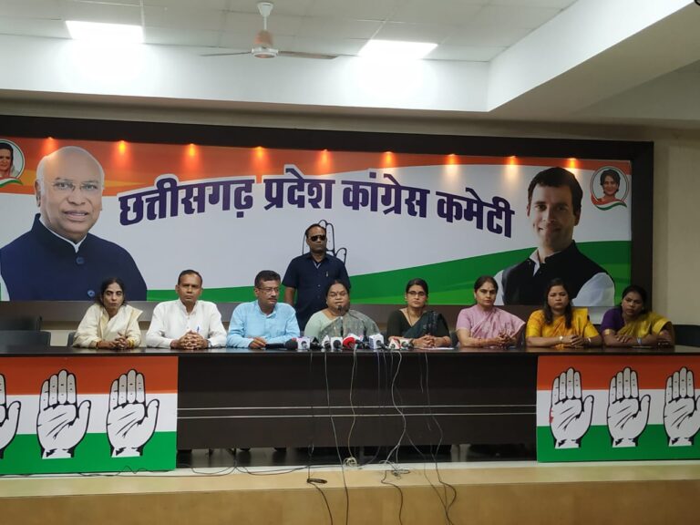 महिला कांग्रेस मुख्यमंत्री निवास का घेराव करेगी 10 सितंबर को