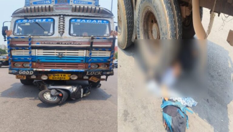 राजधानी के तेलीबांधा चौक में दर्दनाक सड़क हादसा: ट्रक की चपेट में आने से युवती की मौत