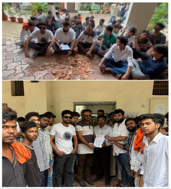 रायपुर में जल संकट और सफाई बदहाली के खिलाफ मटका फोड़ प्रदर्शन, ज्ञापन सौंपा