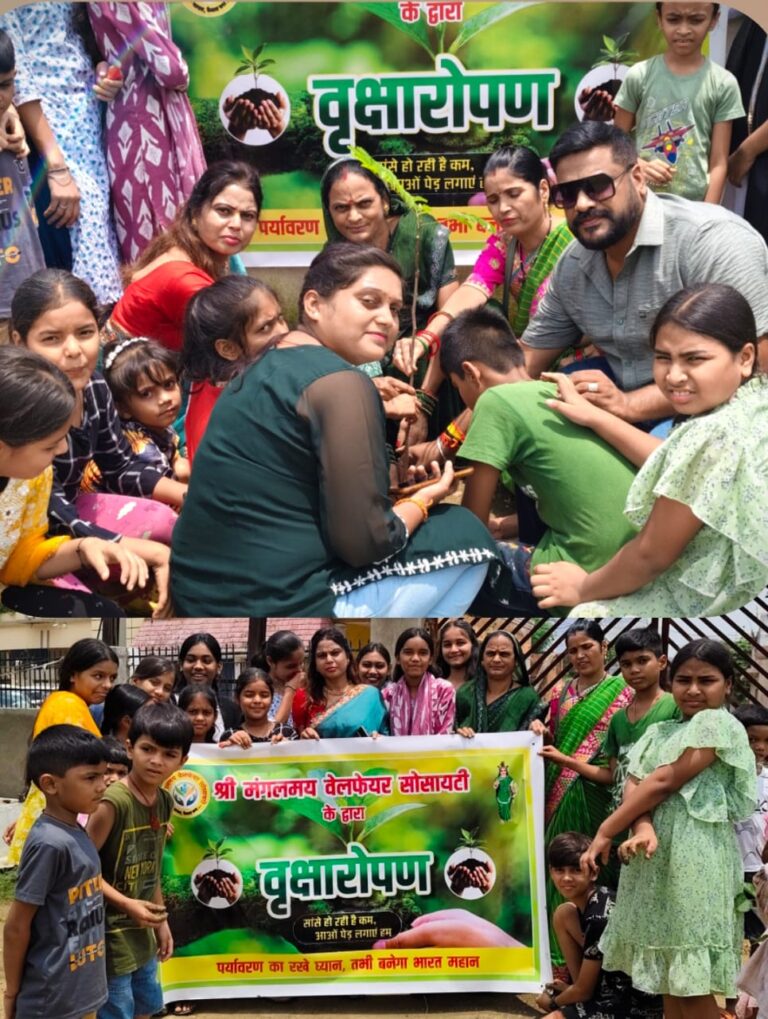पार्षद उर्मिला साहू की उपस्थिति में ठक्कर बाबा वार्ड क्रंमाक 17 बच्चो के गार्डन में वृक्षारोपण कराया गया 