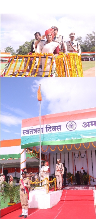 सुरजपुर जिले में गरिमामय और हर्षाेल्लास के साथ मनाया गया 79 वां स्वतंत्रता दिवस समारोह …..महिला बाल विकास मंत्री लक्ष्मी राजवाड़े ने ध्वजारोहण कर ली परेड की सलामी
