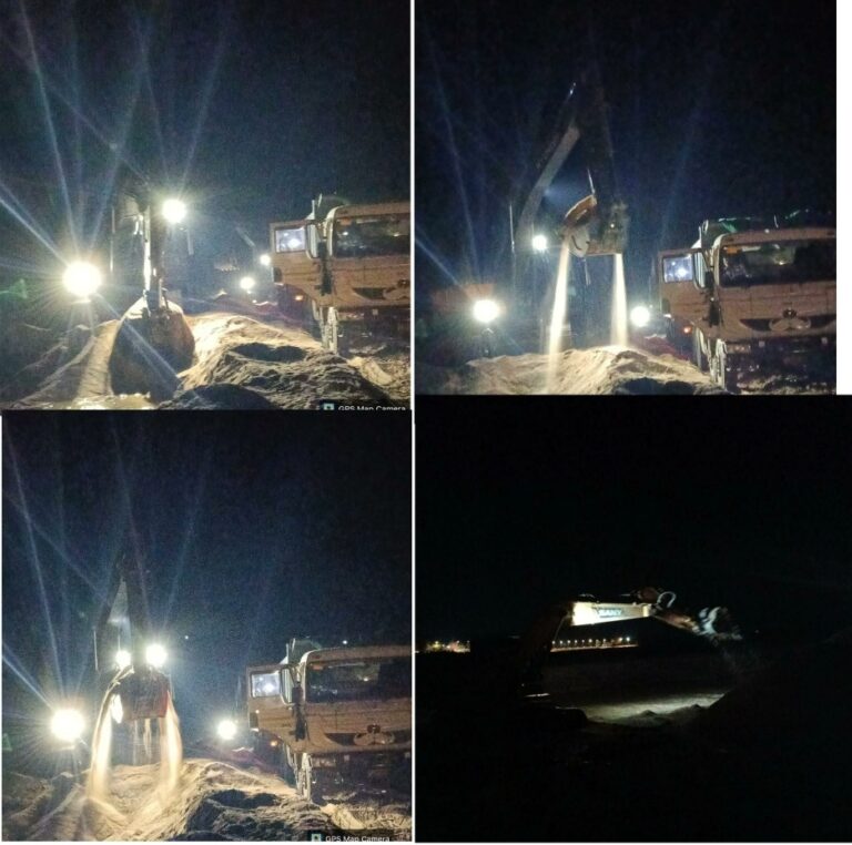 आरंग के घाटों पर रातभर मशीनों से अवैध रेत खनन, प्रशासन की चुप्पी पर गंभीर सवाल ?