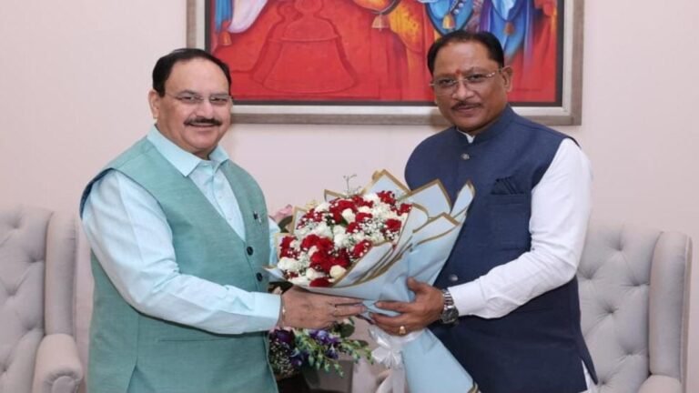 मुख्यमंत्री साय ने केंद्रीय स्वास्थ्य मंत्री जेपी नड्डा से की मुलाकात, छत्तीसगढ़ में स्वास्थ्य सेवाओं के विस्तार पर हुई चर्चा