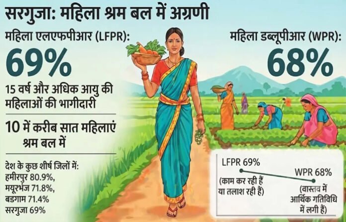 महिला श्रम शक्ति में छत्तीसगढ़ का परचम, सरगुजा देश में चौथे स्थान पर, राजधानियों में रायपुर तीसरे पायदान पर महिला श्रम शक्ति में छत्तीसगढ़ का परचम, सरगुजा देश में चौथे स्थान पर, राजधानियों में रायपुर तीसरे पायदान पर
